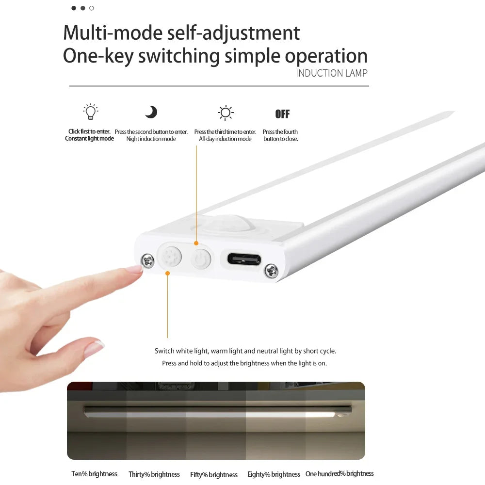 Motion Sensor LED Cabinet Light – Rechargeable